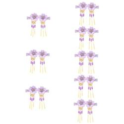 POPETPOP 8 Paare Haarnadel Japanische Kimono-blumen-haarspangen Funkelnde Haarspange Haarschmuck Mit Langen Quasten Antiquität Violett Bettwäsche Aus Baumwolle Chinesischer Stil Fräulein von POPETPOP