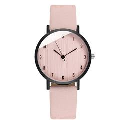 POPETPOP Damen Quarzuhr Armbanduhr Für Damen Gut Ablesbare Armbanduhr Women Watch Junge Spielzeug Analoge Damenuhr Pinkfarbene Armbänder Für Frauen Anzahl Fräulein Leder Dekorationen von POPETPOP