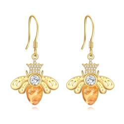 POPLYKE Biene Dangle Ohrringe für Frauen Sterling Silber Bernstein Schmuck Geschenke für Mädchen von POPLYKE