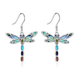POPLYKE Dragonfly Dangle Ohrringe für Frauen Sterling Silber Keltische Dragonfly Abalone Schmuck Geschenke von POPLYKE