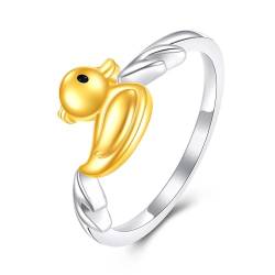 POPLYKE Ente Ring für Frauen Sterling Silber Ente Ring Tierschmuck Geschenk für Mädchen von POPLYKE