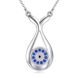 POPLYKE Evil Eyes Halskette für Frauen Sterling Silber Meerjungfrau Schwanz Halskette Schmuck Geschenke für Mädchen von POPLYKE