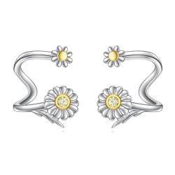 POPLYKE Gänseblümchen Ohrringe für Frauen Sterling Silber Gänseblümchen Ohrstecker Blume Jewerly Geschenk für Mädchen von POPLYKE