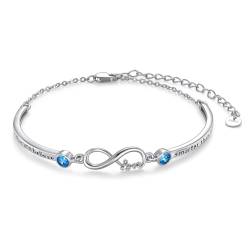 POPLYKE Infinity-Armband für Frauen Sterling Silber Blau Armband Schmuck Geschenke für Freunde Schwester von POPLYKE