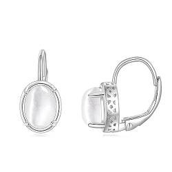 POPLYKE Perlmutt-Ohrringe für Frauen Sterling Silber Leverback Ohrringe Perlenschmuck Geschenk für Mädchen (Perle) von POPLYKE