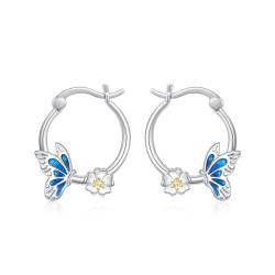 POPLYKE Schmetterling Ohrringe für Frauen Sterling Silber Hoop Ohrringe Tierschmuck Geschenk für Mädchen von POPLYKE
