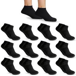 POPYS® Sneakersocken Damen & Herren Baumwolle | Socken Unisex | Knöchelsocken | Herren Socken | Damen Socken. (DE/NL/SE/PL, Numerisch, 35, 40, Regular, Regular, 12 Paar Schwarz) von POPYS