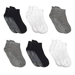 POPYS 6 Paar Anti Rutsch junngen - anti rutsch mädchen - Anti Rutsch Sportsocken - sneaker socken kinder (22-26) von POPYS