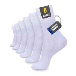 POPYS 6 par herren sportsocken - damen sportsocken .- herren socken - damen socken - quarter socken herren (35-40, Weiß) von POPYS