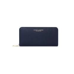 PORRASSO Damen Geldbörse Clutch Bag Elegant Geldbeutel Kreditkartenetui Brieftasche mit Handschlaufe Portemonnaie Kartenetui Geldbörse Marineblau von PORRASSO