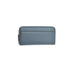 PORRASSO Geldbeutel Damen Leder Geldbörse mit RFID Blockierung Large Portemonnaie Minimalistisch Lange Brieftasche Blau von PORRASSO