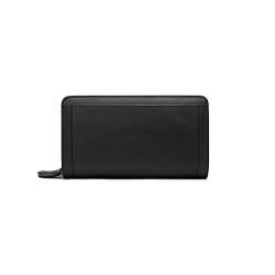 PORRASSO Herren Geldbörse Leder Clutch Tasche Kreditkartenetui Brieftasche Handytasche Portemonnaie mit 8 Kartenfächern Schwarz B von PORRASSO