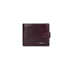 PORRASSO Herren Geldbörse Leder Geldbeutel Kreditkartenetui Geldclip RFID Schutz Slim Wallet Bifold Portemonnaie Dunkelrot von PORRASSO