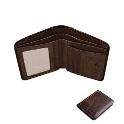 PORRASSO Herren Geldbörse RFID Schutz Geldbeutel Rindleder Kreditkartenetui Brieftasche Portemonnaie Kaffee B von PORRASSO