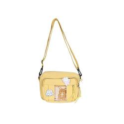 PORRASSO Mädchen Umhängetasche Süße Schultertasche Nylon Messenger-Tasche Crossbody Bag für Reisen Täglichen Gebrau Gelb A von PORRASSO