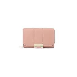 PORRASSO Mode Geldbörse Geldbeutel Portemonnaie Kreditkartenetui Damen Minimalistisch Brieftasche mit 7 Kartenfächern Rosa von PORRASSO