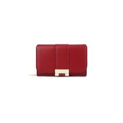 PORRASSO Mode Geldbörse Geldbeutel Portemonnaie Kreditkartenetui Damen Minimalistisch Brieftasche mit 7 Kartenfächern Rot von PORRASSO