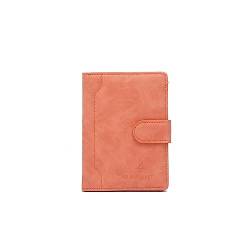 PORRASSO Reisepasshülle Reisezubehör mit RFID-Blocker Schutzhülle Tasche für Kreditkarten PU Reisepass Organizer Herren Damen Passport Cover Orange von PORRASSO