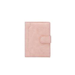 PORRASSO Reisepasshülle Reisezubehör mit RFID-Blocker Schutzhülle Tasche für Kreditkarten PU Reisepass Organizer Herren Damen Passport Cover Rosa von PORRASSO