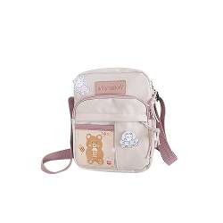 PORRASSO Süße Umhängetasche Mädchen Schultertasche Nylon Schulrachnzen Messenger-Tasche Crossbody Bag für Reisen Täglichen Gebrau Lila A von PORRASSO