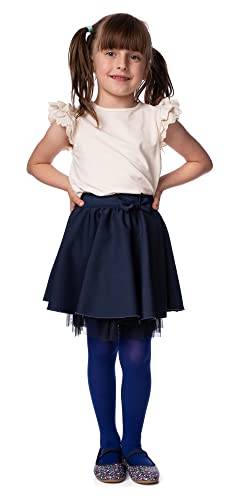 POSE Kinder Strumpfhose für Mädchen aus Microfaser 40 DEN | bunte weiße schwarze blickdichte Strumpfhose | 19 Farben und 6 Größen | 92-98, kornblumenblau von POSE