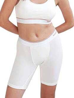 POSESHE Damen-Boxershorts 8″ Innennaht, ultraweiche Micromodal Boyshorts Unterwäsche,White - 8 Inseam,2X von POSESHE