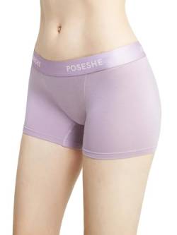 POSESHE Unterhosen Damen Boxershorts 3" Innennaht, ultraweiche Micromodal Boyshorts Unterwäsche, Lila - 3 Inseam 0X(10-12) von POSESHE
