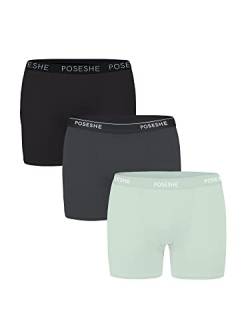 POSESHE Women's Boxer Briefs 6" Inseam, Ultra-Soft Micromodal Boyshorts Underwear, Mixed Color,Small von POSESHE