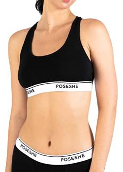 POSESHE Women's Bralettes Bras, Regular & Plus Size Ladies Everyday Bras, Sustainable Modal Seamless Bralettes, Black,3X von POSESHE