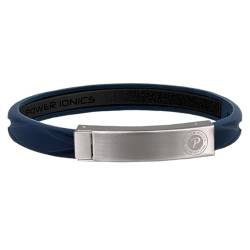 POWER IONICS Balance-Armbänder für Herren/Damen, Blau Armband, 4 x 500 Gauss-Magnete, 22 cm, mit silberner Schnalle, Größe schneidbar, Plus von POWER IONICS