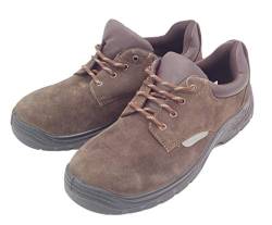POWERFIX Sicherheitsschuhe Arbeitsschuhe Schutzschuhe Halbschuhe Stiefel Leder Stahlkappe, Modell:Schuh braun, Schuhgröße:45 von POWERFIX