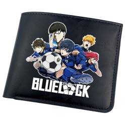 POWERFY Blue Lo-ck Anime Geldbörse, Karikatur Charaktere Kleine Geldbörse, PU-Leder Geldbörse Brieftasche Wallet, für Kinder Fans(Color:Black 7) von POWERFY