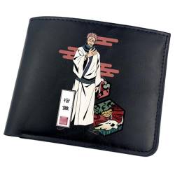 POWERFY Jujut-su Kais-en Portmonee Anime, Zweifach Gefalteter Geldbörse Klein, PU-Leder Wallet Geldbörsen mit Münzfach, für Ausweis Banknote Münze Foto(Color:Black 5) von POWERFY
