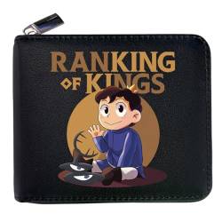 POWERFY Ranki-ng of Kin-gs Anime-Geldbörsen, Praktische Reißverschluss Wallet mit Münzfach, Reisegeldbeutel für Kinder Geld Geldscheinfach und Münzfach(Color:Black 1) von POWERFY