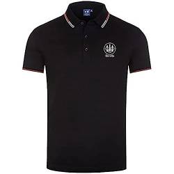 T Shirt Männer Sport Beret-TA, Freizeit Bequem Slim-Fit Golf-Po.lo-Hemd, Atmungsaktives Leicht Tennis Golf Sport Tee mit Aufdruck-Black||4XL von POWERFY