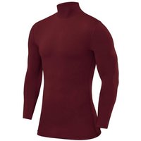 POWERLAYER Langarmshirt PowerLayer Herren Kompressionsoberteil Langarm Mock Neck - Cabernet (1-tlg) von POWERLAYER