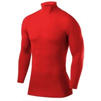 POWERLAYER Langarmshirt PowerLayer Herren Kompressionsoberteil Langarm Mock Neck - Rot (1-tlg) von POWERLAYER