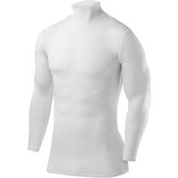 POWERLAYER Langarmshirt PowerLayer Herren Kompressionsshirt Langarm Mock Neck - Weiss, XL (1-tlg) von POWERLAYER