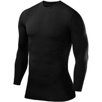 POWERLAYER Langarmshirt PowerLayer Kompressions Shirt Herren Rundhalsausschnitt Schwarz L (1-tlg) von POWERLAYER