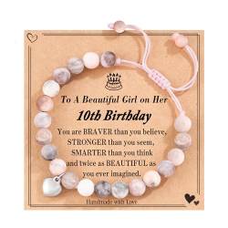 POWWA Geschenk 10 Jahre Mädchen, Geschenk für 10 Jährige Mädchen Armband Teenager 10 Jahre Geburtstag Personalisiert für Tochter Enkelin Nichte Schwester Freundin Girl Birthday Gifts von POWWA