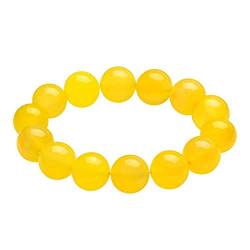 Achat Armband, Gelb Jaspis Reinigungsarmband Edelstein Perlen Stretch Armband Anti-Müdigkeit Meditation Gelb Achat Armband von POXIAO