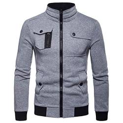 PPPPA Herren Fleece Jacke Full Zip Outdoor Wander Trekking Fleecejacke Herren Strickjacke Winddichte Herren Fleecejacke Winddicht Pile Fleece Outerwear Jackets Herren warm Teddyfell Futter von PPPPA