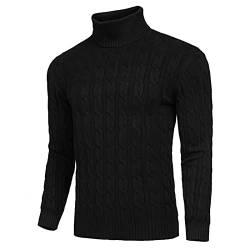 PPPPA Herren Pullover Rollkragen Zopfstrickpullover Slim Fit Pollover Pullover Herren Rollkragenpullover Feinstrick Basic Warmer Pullover Pullover Herren Rollkragenpullover Strickpullover von PPPPA