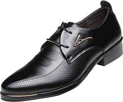 PPXID Herren Schnürhalbschuhe Klassiker Businessschuhe Hochzeit Anzugschuhe Oxfords, Schwarz, 45 EU von PPXID