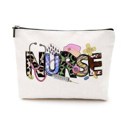PQV Kosmetiktasche für Krankenschwestern, Geschenk für Krankenschwestern, Schätzung, Make-up-Tasche, Abschlussfeier, Geburtstagsgeschenk, Krankenschwestern, Studenten, Krankenschwester 6, 9.7" x 6.8 von PQV