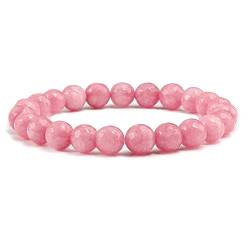 Armbänder,Naturstein Edelstein Perlen Armband Chakra Reiki Meditation Heilarmbänder Armreifen Für Frauen Männer Charme Freundschaft Schmuck Geschenke, Pink von PRAK