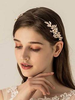 Braut Stirnband Frauen und Brautgoldblätter Blumen-Stirnband for Hochzeits-Prom-Party -bridal-Kopfschmuck von PREETH