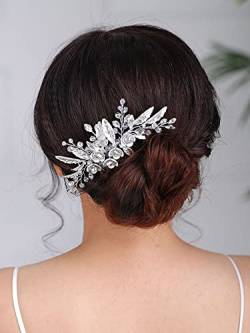 Braut Stirnband Handgemachte Hochzeitskopfköpfe Blumen Haarkamm Silber Headwear Bridal Frisur Fascinatoren for Frauen von PREETH
