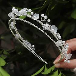 Braut Stirnband Romantische Haarbänder Hochzeit Hair Accessoires Frauen Haarwege Brautkopfschmuck Verlobungsblume Kopfstück HX367 von PREETH