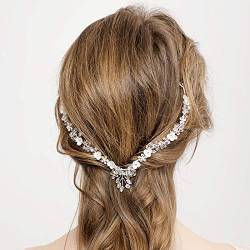 Braut Stirnband Romantische Haarbänder Hochzeitshaarzubehör for Frauen Engagement Brautkopfschmuck Kristall Kopfbänder HS123 von PREETH